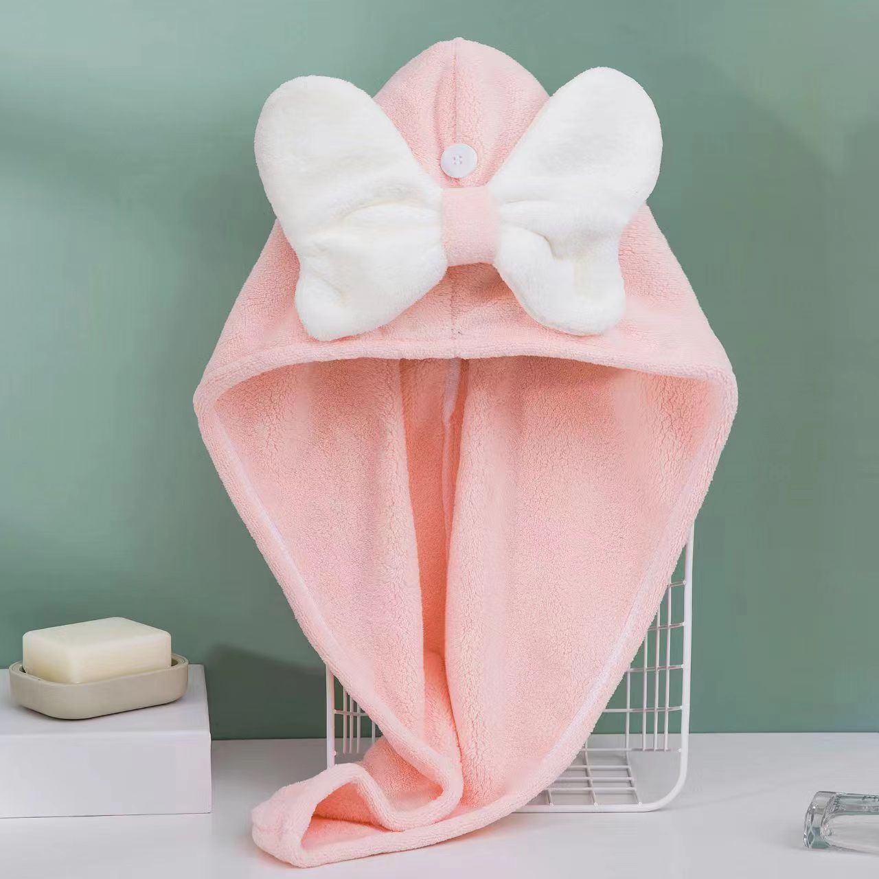Bowknot dry hair cap