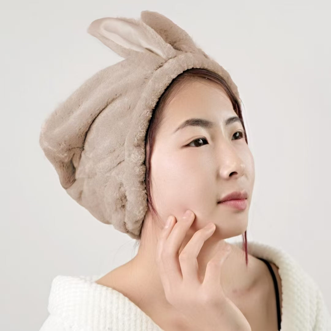Rabbit ear dry hair cap