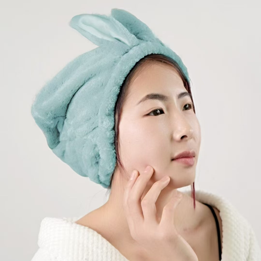 Rabbit ear dry hair cap