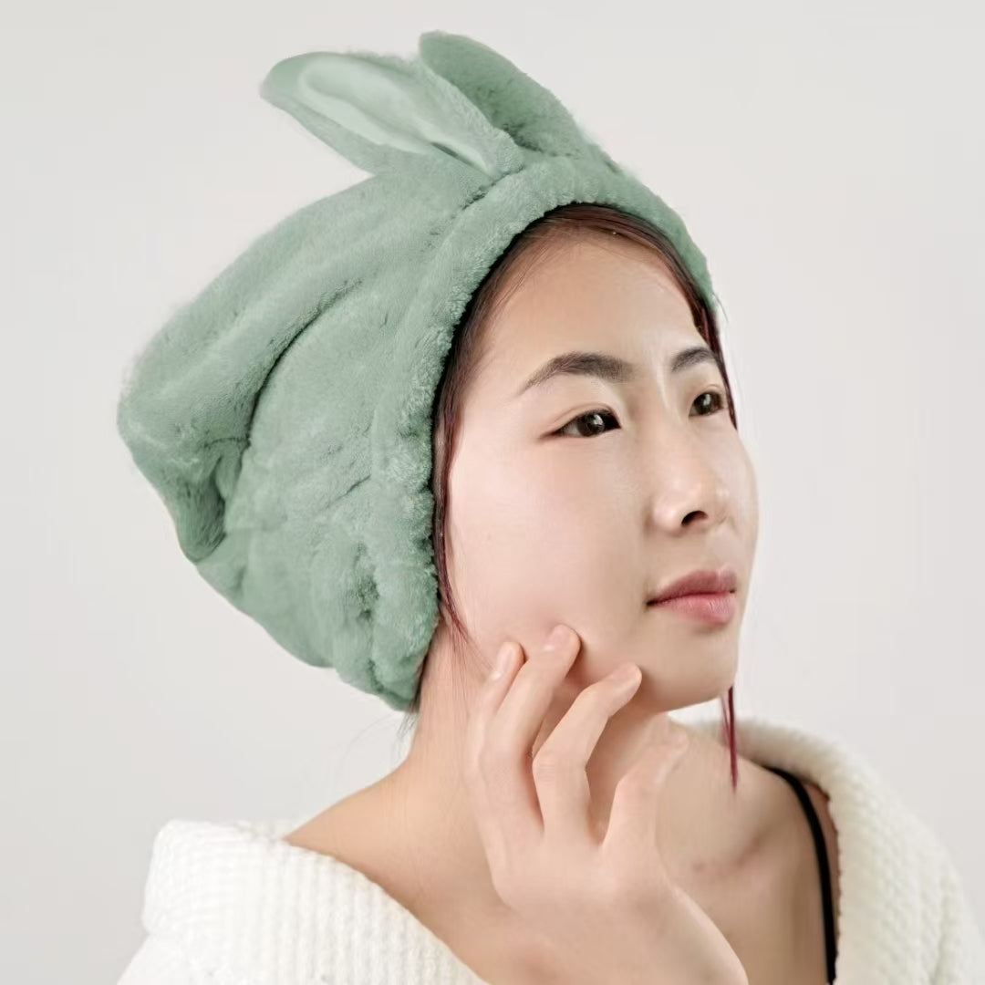 Rabbit ear dry hair cap