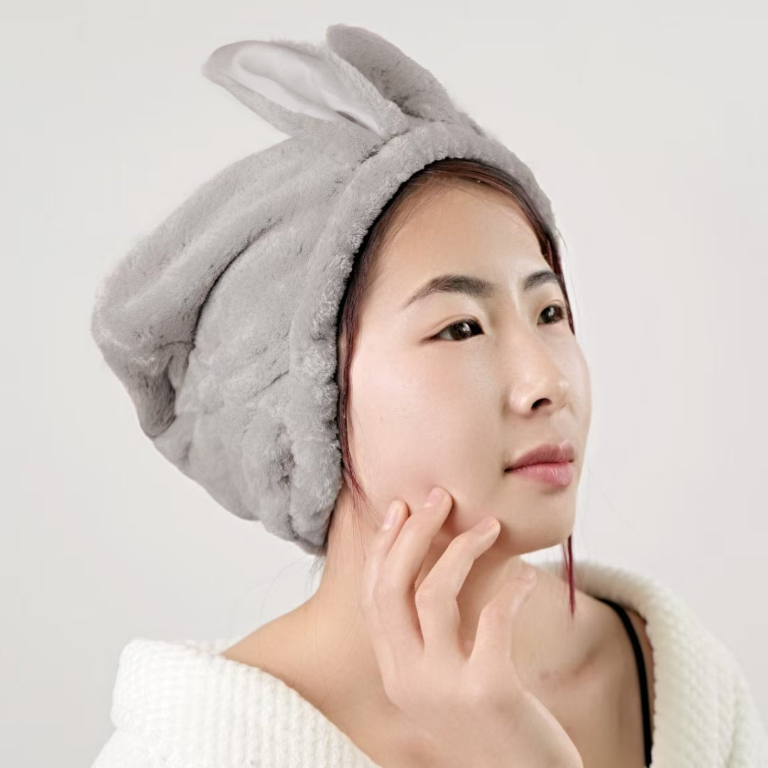 Rabbit ear dry hair cap