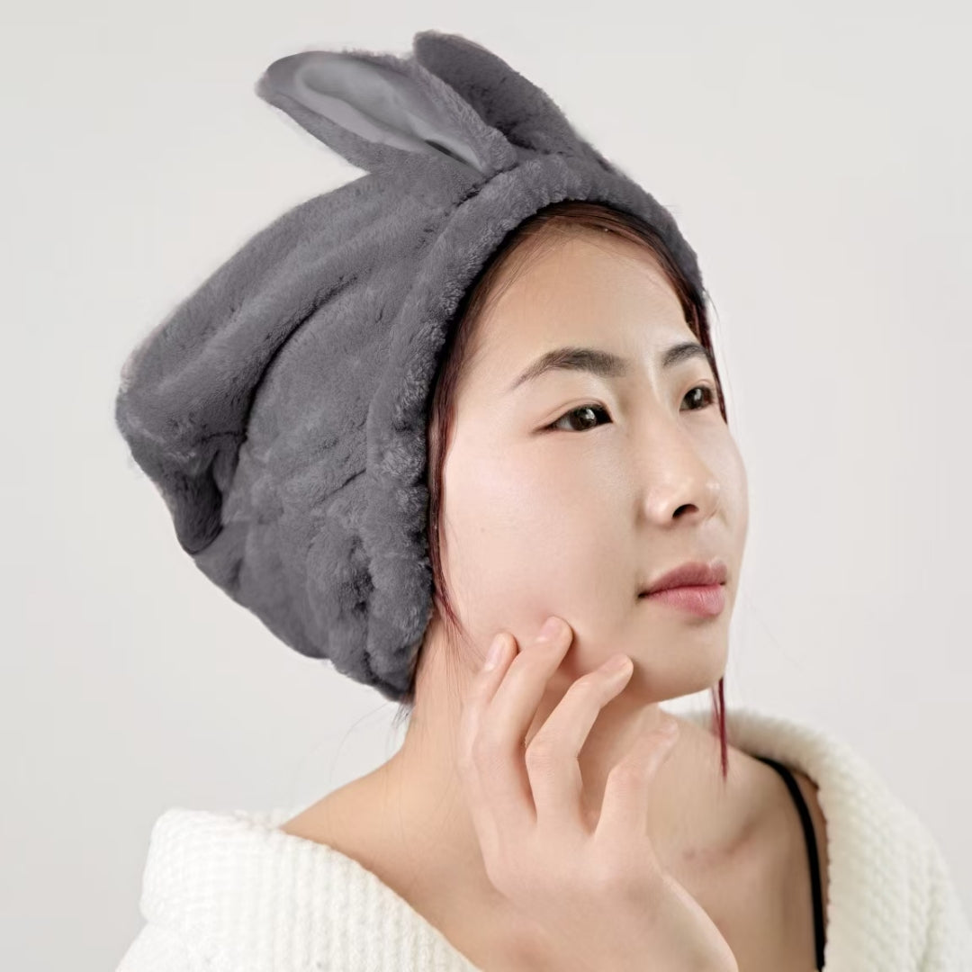 Rabbit ear dry hair cap