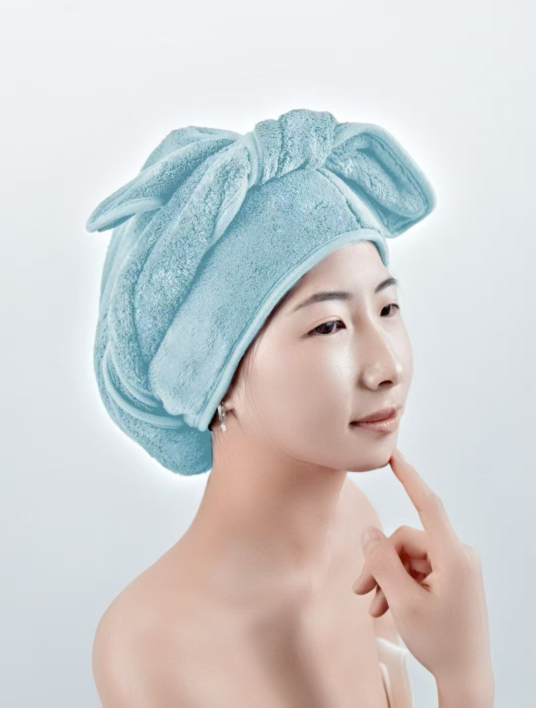 Split tail dry hair cap