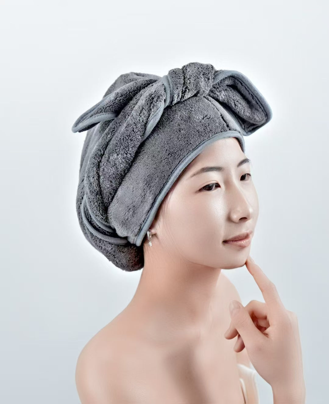 Split tail dry hair cap