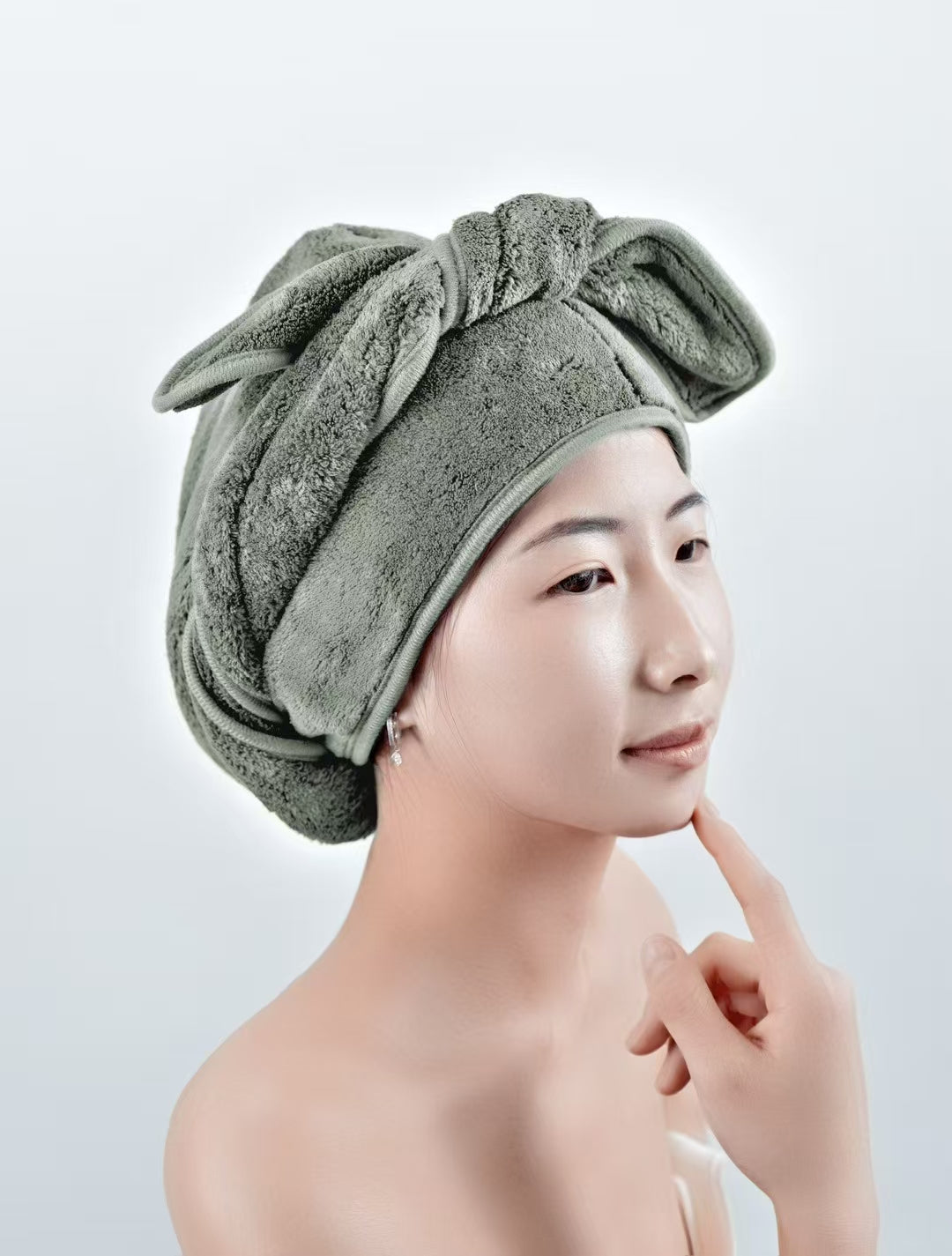 Split tail dry hair cap