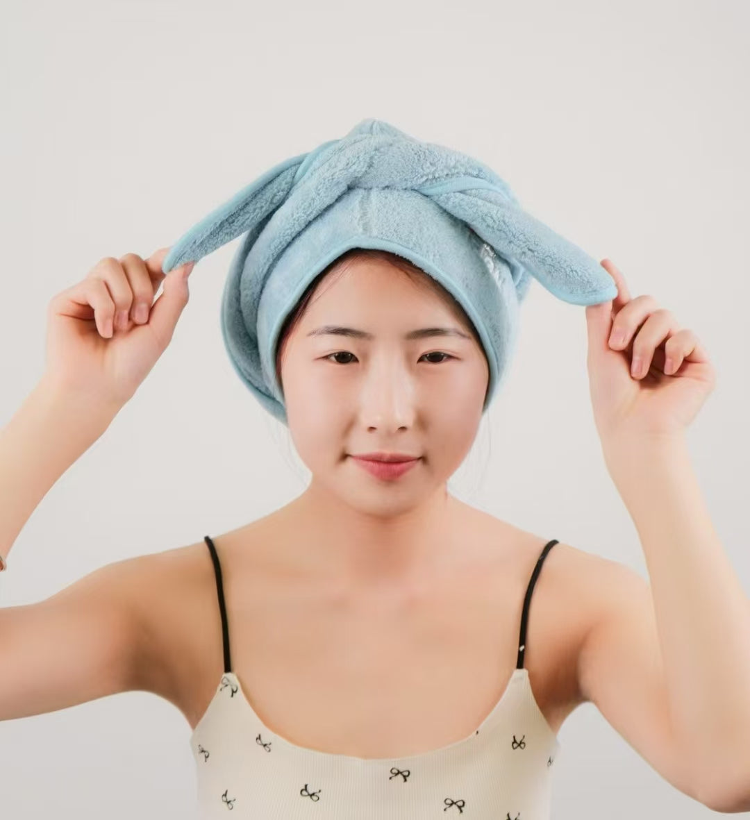 Split tail dry hair cap