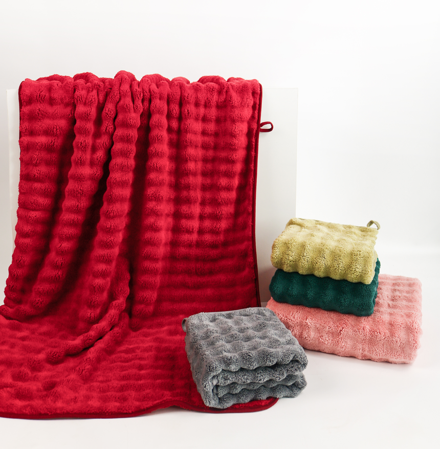 Bubble fleece bathtowel