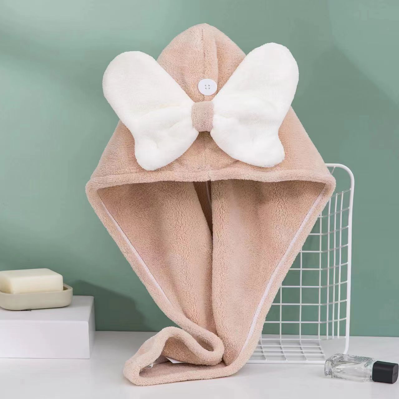 Bowknot dry hair cap