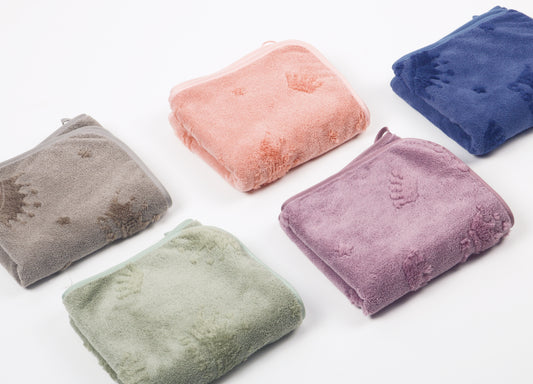 One color Jacquard high and low hair towel(multi-style)