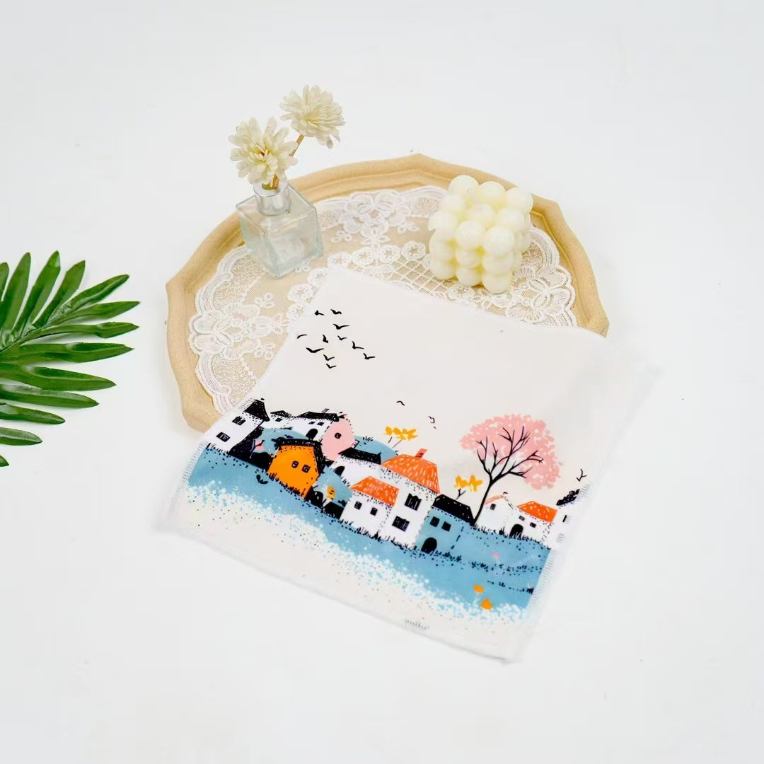 Pure polyester composite cotton Square towel