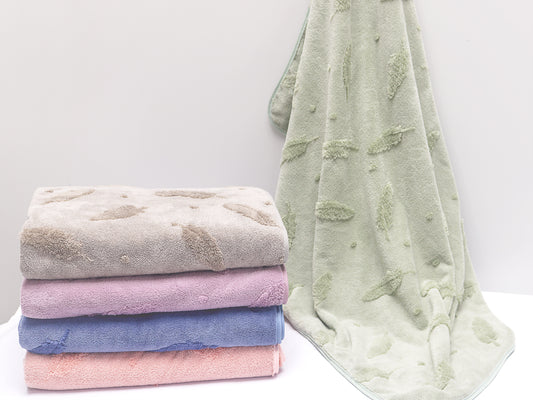 One color Jacquard high and low hair bathtowel(multi-style)